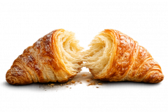 Zerbrochener Croissant mit zarten Schichten 1